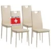 Albatros Esszimmerstühle SALERNO, 4er Set, Beige, Kunstleder