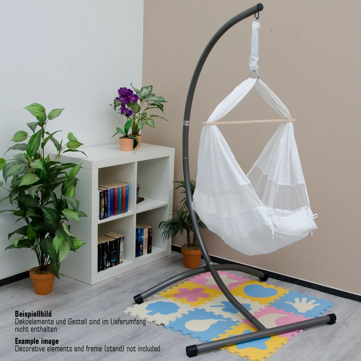 Babyhängematte Baby-Feder-Wiege Mit Spreizstab | 100% Baumwolle Naturstoff | Kinderhängematte Hängew - Image 4