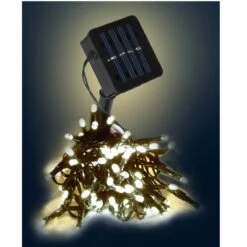 LEX 100er Solar LED-Lichterkette Außen & Innen Warmweiß 10m