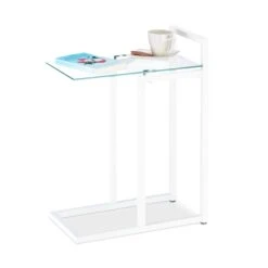 Relaxdays Edler Beistelltisch Aus Metall Und Glas