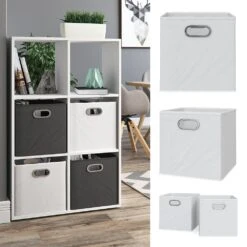 VICCO 2er Set Faltbox 30x30 Cm Weiß Faltkiste Aufbewahrungsbox Regalbox Box