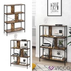 VICCO Loft Bücherregal FYRK Wandregal Standregal Aufbewahrung 113x80x30 Vintage