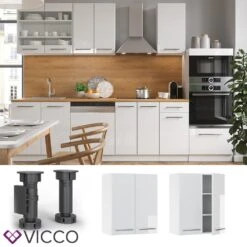 VICCO Hängeschrank 60 Cm Weiß Küchenzeile Unterschrank Fame