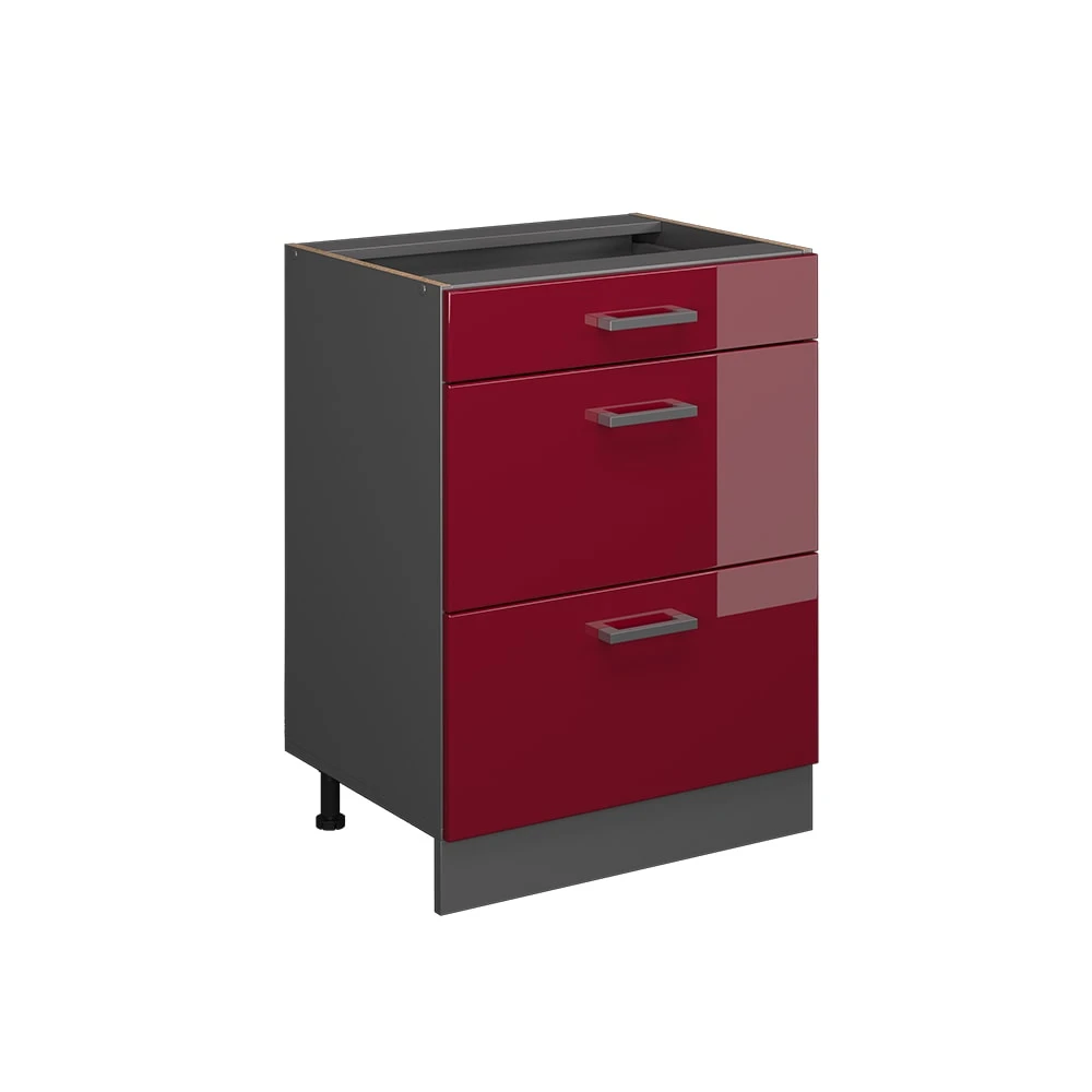 Vicco Schubladenunterschrank Küchenschrank Küchenzeile R-Line 60 Cm Anthrazit Bordeaux Schublade - Image 2