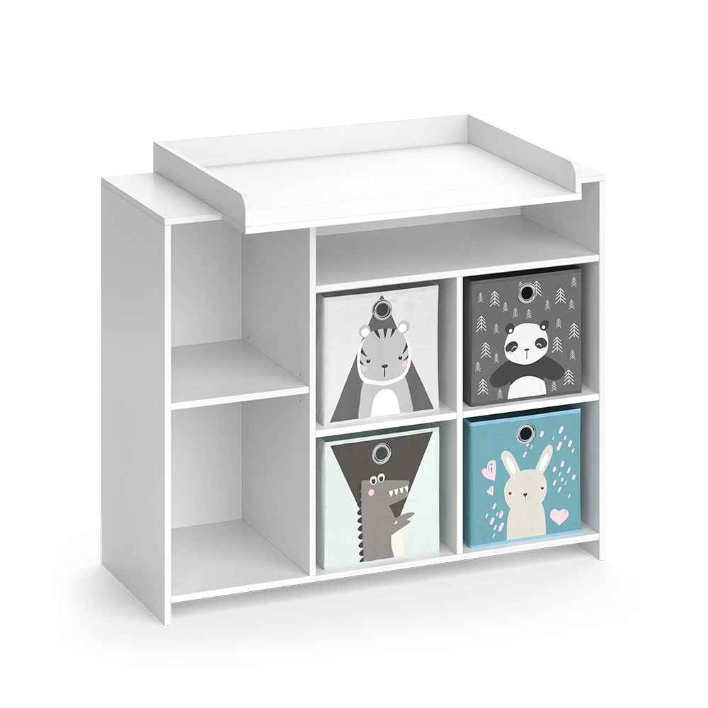 Vicco Wickelkommode Babykommode Wickeltisch Oskar Simple Weiß Kinder-Faltboxen - Image 2