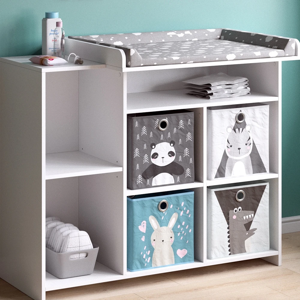 Vicco Wickelkommode Babykommode Wickeltisch Oskar Simple Weiß Kinder-Faltboxen - Image 5