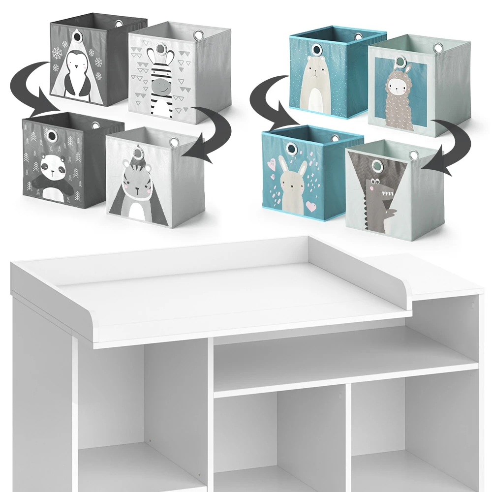 Vicco Wickelkommode Babykommode Wickeltisch Oskar Simple Weiß Kinder-Faltboxen - Image 6