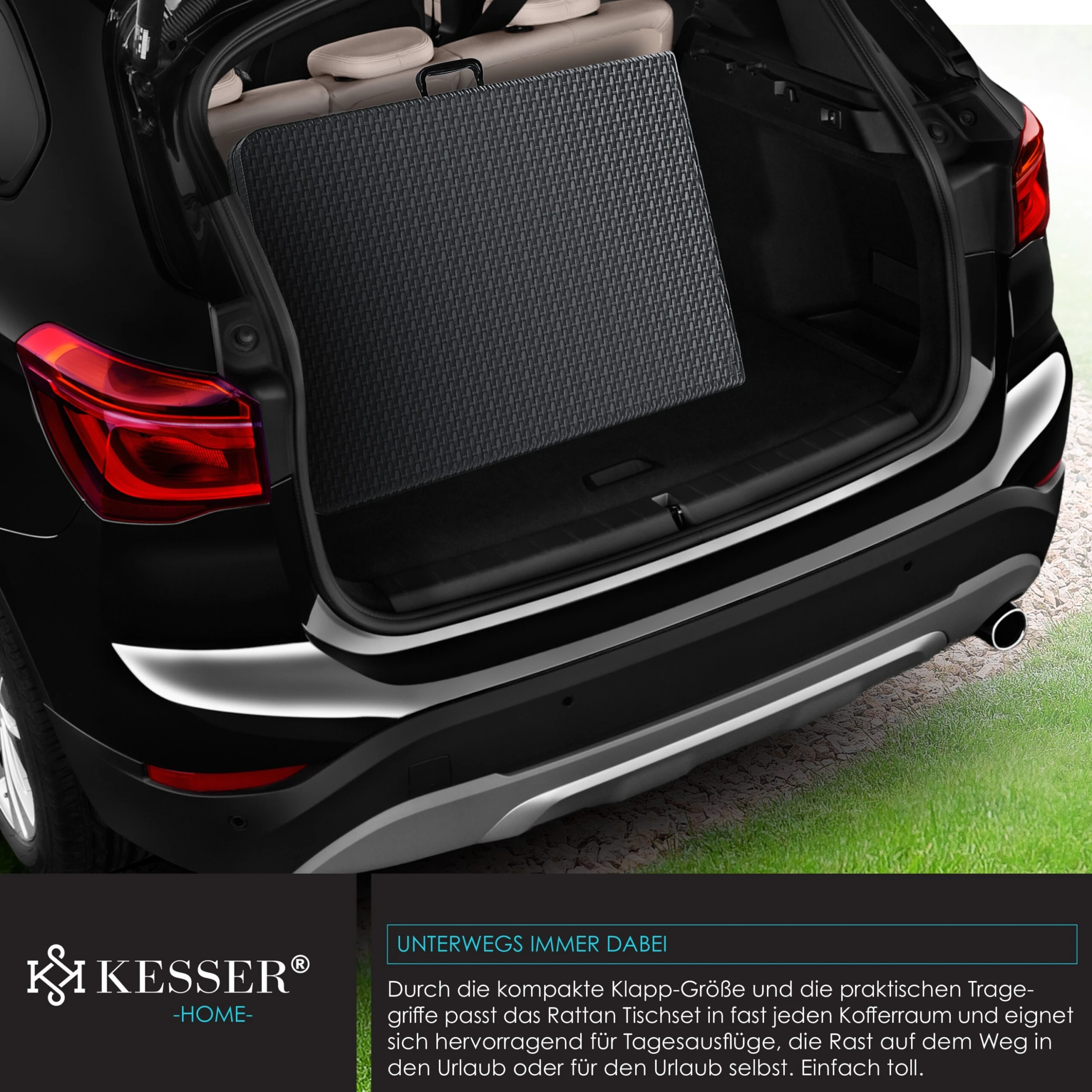 KESSER® Buffettisch Tisch Klappbar Kunststoff 180x75 Cm Rattan Optik Campingtisch Partytisch Klapptisch Gartentisch Für Garten Terrasse Und Balkon Zusammenklappbar 6 Personen Ink. Tragegriff - Image 6